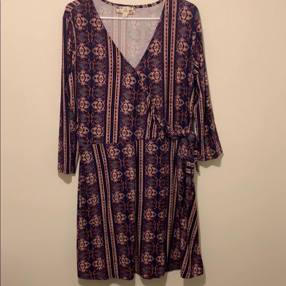 Patterned Wrap Dress
